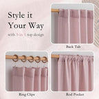 MYSKY HOME 96 Inches Length Pink Curtains - Image 4