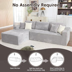 108" Boneless Couch, L-Shaped Modular Sectional Sofa - Image 8