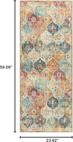 Lahome Moroccan Trellis Hallway Rug, 2x5 Washable Runner Rug Non Slip Kitchen - Image 2