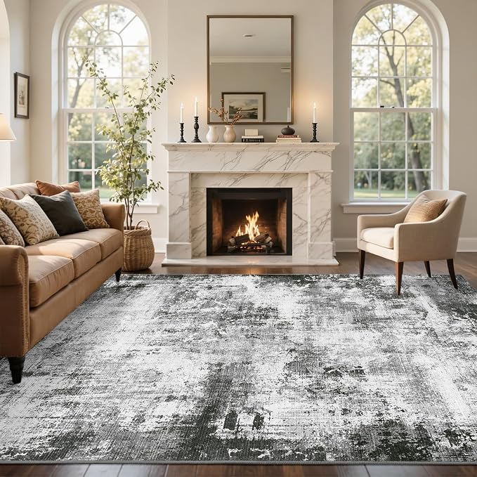5x7 Ft Area Rugs for Living Room, Soft Non-Slip Washable Rugs Modern Abstract - Image 3