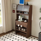 Spaco 2-in-1 Folding Dining Table and Buffet Cabinet Set, Compact Pull-Out - Image 7