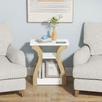 FROMJBEST End Table with Charging Station, Side Table with USB Ports and Outlets - Image 4