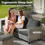ovios 7 Pieces Patio Furniture Set, Outdoor Wicker Sofa Couch - Image 6