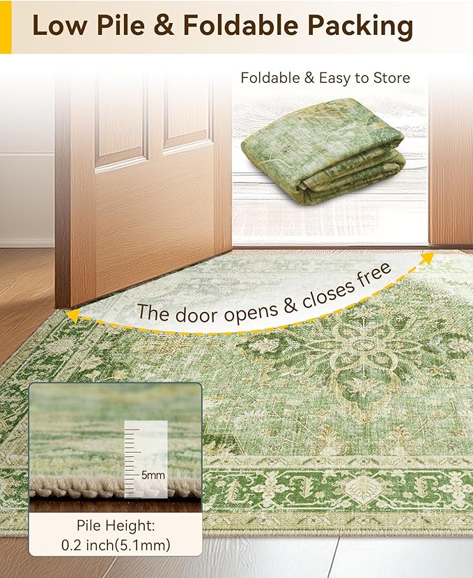 RELEANY Washable Area Rug, Small 2'6"x4', Water Repellent, Pet Friendly - Image 4