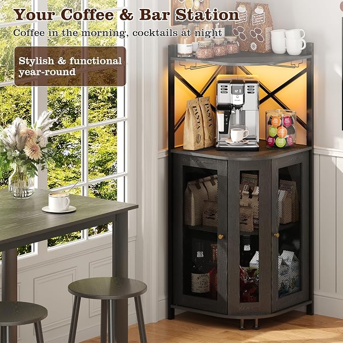 JKsmart Corner Bar Cabinet - Image 6
