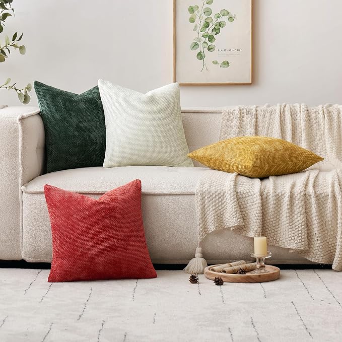 MIULEE Decorative Couch Throw Pillow Covers 20x20 in Christmas Green 2 Pack | - Image 2