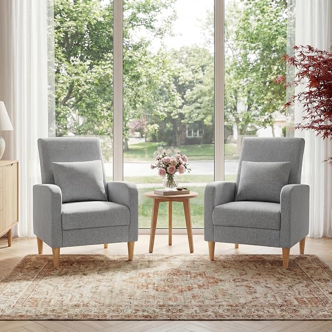 COLAMY Mid-Century Modern Upholstered Accent Chair - Image 11