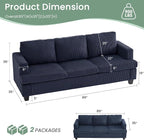 YOUDENOVA 2 Piece Set Comfy Sofa Couch, 3 Seater & Loveseat Sofa - Image 3