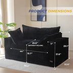 MAXYOYO 59" Bean Bag Sofa Couch, Loveseat Boneless Couch in a Box, Upholstered - Image 2