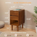 Narrow Nightstand 2 Drawers - Image 2