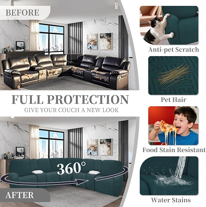 100% Waterproof Sectional Recliner Couch Covers - Image 6