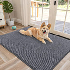 OLANLY Front Door Mat 47x30, Waterproof Heavy-Duty Indoor Outdoor Doormat | Grey by OLANLY