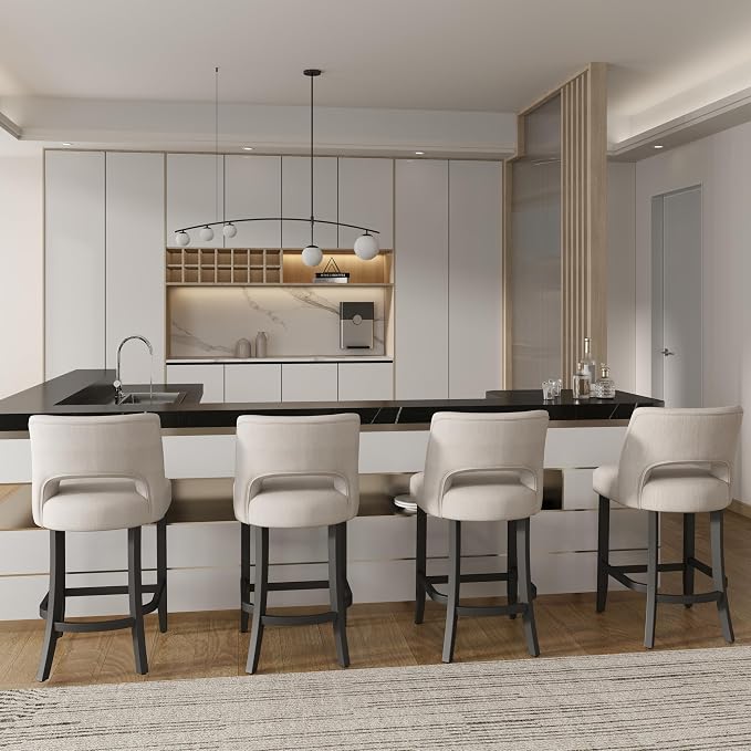 VKNOW Bar Stools Set of 2, Modern Counter Stools - Image 5