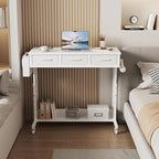 White Portable Rolling Computer Desk - Image 5