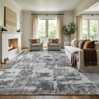8x10 Extra Large Grey Fluffy Soft Area Rug Non-Slip - Image 3