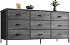 Huuger 9 Drawer Dresser for Bedroom, 47 Inch Dresser TV Stand for 50, 55 Inch TV by Huuger