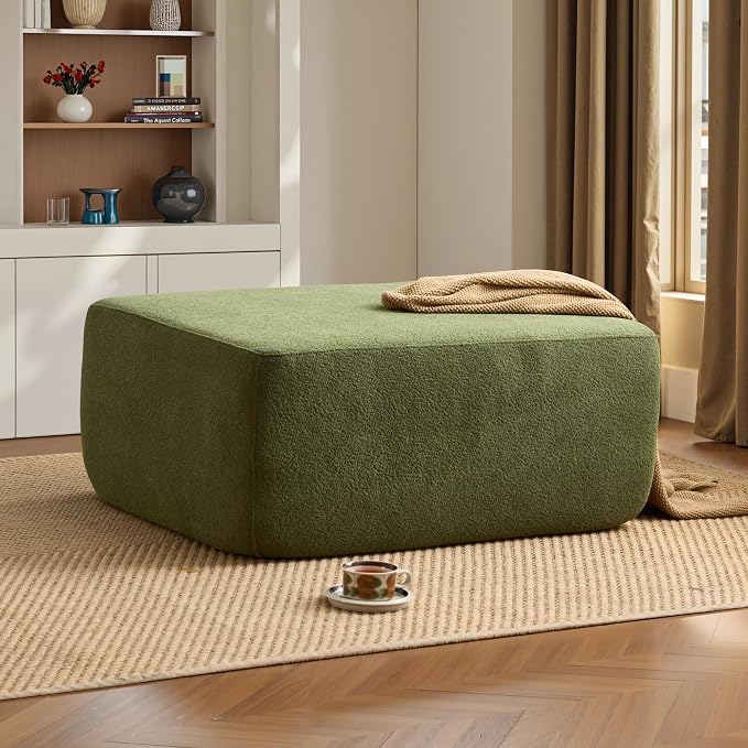 ovios 37" Velet Ottoman, Upholstered Cloud Ottoman by OVIOS