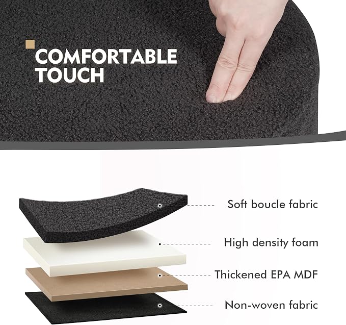 PINPLUS Round Ottoman with Storage Set of 2, Storage Ottoman with Tray - Image 6