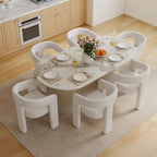BESTANO Set of 6 Modern PU Leather Upholstered Dining Chairs - Image 3