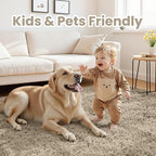 6x9 Fluffy Shag Area Rugs for Living Room Bedroom: Soft Carpet Gray Camel | - Image 3