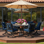 Summsun Outdoor Chair Cushions, Faux Linen Backrest and Seat Cushion Set - Image 9