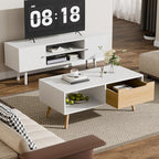 Cozy Castle Modern Coffee Table, Wooden Cocktail Table - Image 5