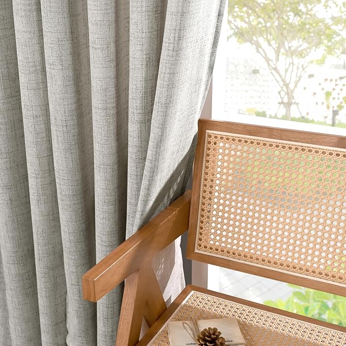 YoungsTex Linen Semi Sheer Curtains 54 Inches Length - Image 7