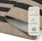 Lahome Enfys Modern Geometric Easy Jute Entryway Rug, 4x6 Black Washable Carpet - Image 5