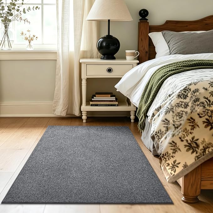 3x5 Black/White Area Rug Washable Non-Slip Soft Thin - Image 4