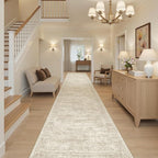 Soalmost Washable 3x14 Hallway Runner Rug Non-Slip Kitchen Entry Rugs Beige | - Image 3