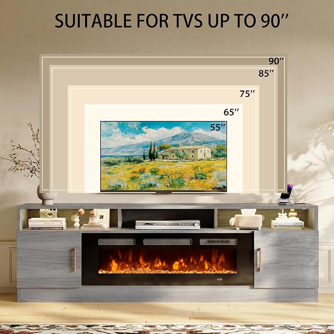 oneinmil 78" Fireplace TV Stand - Image 7