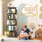 Aheaplus Rotating Bookshelf, 360 Display Wood Spinning Bookshelf Tower - Image 5