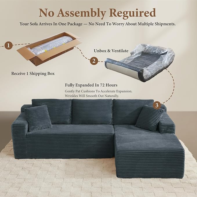 96" Sectional Couches for Living Room Cloud Couch Sofa - Image 6