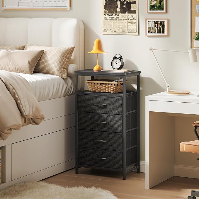 Huuger Night Stand with Charging Station, 4 Drawer Dresser - Image 2