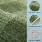 GarveeHome Moss Green Checkered Rug 5x7 Area Rug Washable Geometric 5x7 Rug | - Image 6
