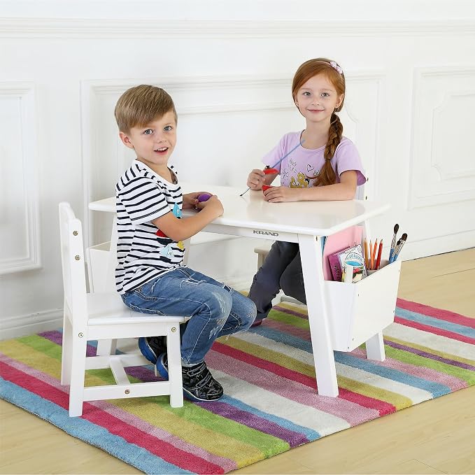 Kids Solid Wood Table and 2 Chair Set - Image 2