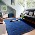 Navy Blue 6x9 Area Rugs for Living Room Bedroom, Large Fluffy Bedside Throw Rug - Image 5
