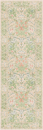 Non Slip Beige Green Bathroom Runner Rug - Image 3