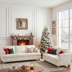 Apicizon Loveseat & 3 Seater Sofa Sets, 2 Piece Deep Seat Sleeper Sofa - Image 3