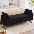 66" End of Bed Bench King Size, Teddy Boucle Storage Bench by Aemeios