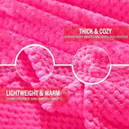 Exclusivo Mezcla Soft Waffle Fleece Bed Blanket King Size, Hot Pink | - Image 7