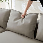125'' Leather Curved Sofa Couch Sectional Sofa Couch - Image 6