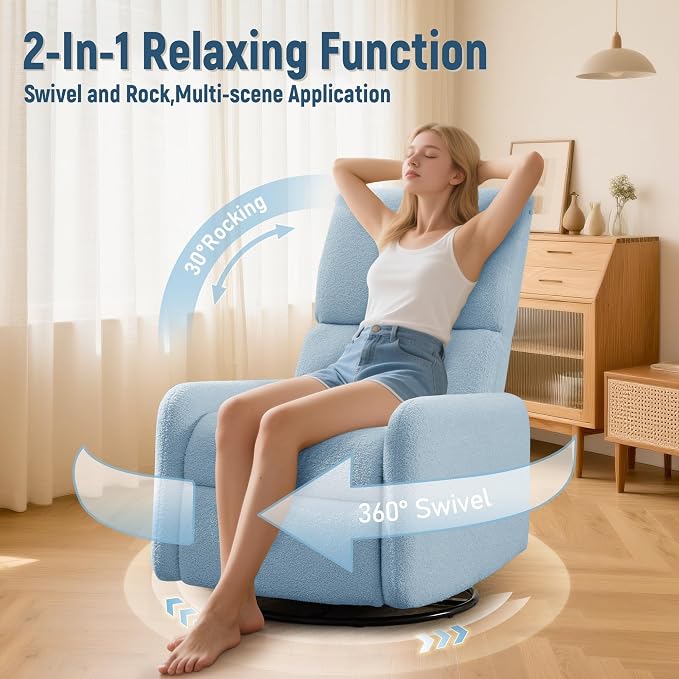 Korser 360° Rocking Chair, Nursery Rocker Chair - Image 3