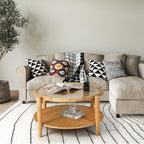 RUSTOWN Rattan Coffee Tables, 2-Tier Round Boho Cocktail Tables, Mid Century - Image 9