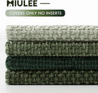 MIULEE Soft Decorative Chenille Pillow Covers Forest Green 16x16 Pack of 4 | - Image 6