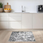 DMOYEST 2x3 Entryway Area Rug Washable Abstract Grey Small Carpet | Neutral - Image 5