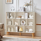 LEYAOYAO 10 Cube Bookshelf, 3 Tier Vintage 55" Wide Bookcase - Image 9