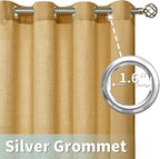 Short Linen Light Filtering Curtains 45 Inch - Image 3
