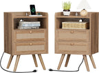 SUPERJARE 2 Drawer Night Stand by SUPERJARE