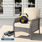 Weaxty Wicker Patio Furniture Set High Back Loveseat Sofa Couch Armchair Coffee - Image 5